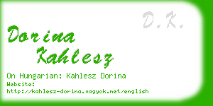 dorina kahlesz business card